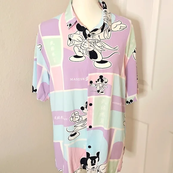 Bershka Disney Pastel Mickey Mouse Shirt Unisex. Size Oversize Small. - Picture 10 of 14